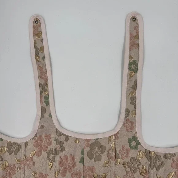 French Meadows Floral Tapestry Corset Stays Bodice Pink Gold Renaissance PNW - Picture 11 of 14